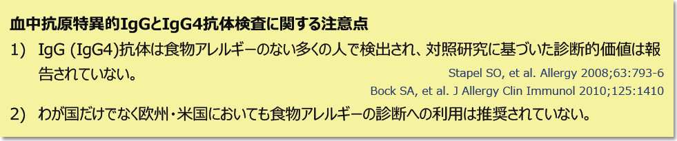 血中抗原特異的IgGとIgG4抗体検査に関する注意点