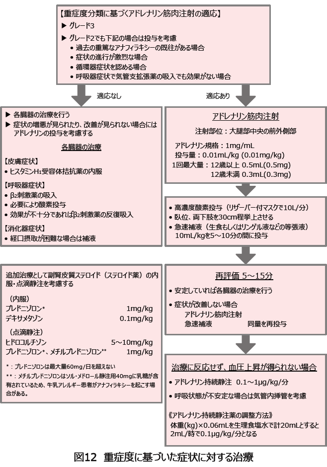 図12 重症度に基づいた症状に対する治療